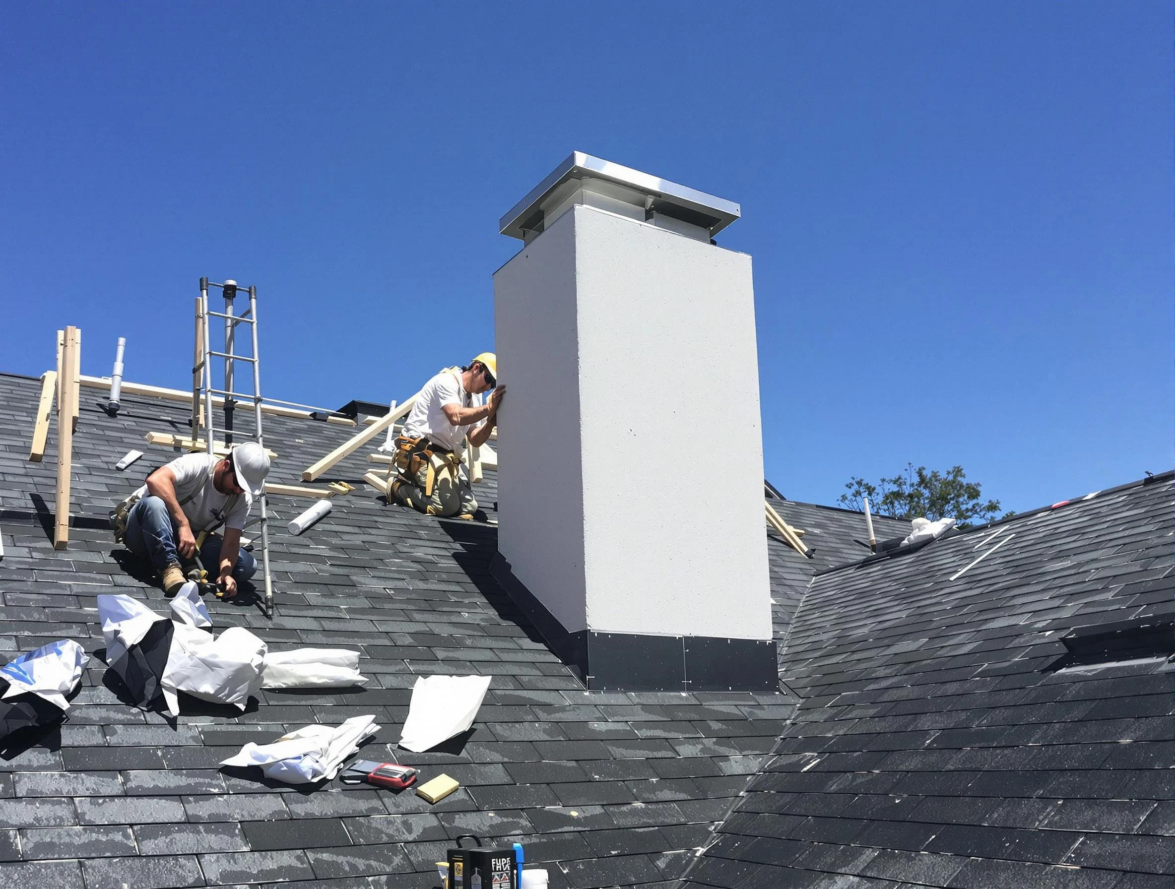 Fair Oaks Chimney Sweep crew installing a new chimney in Fair Oaks, GA