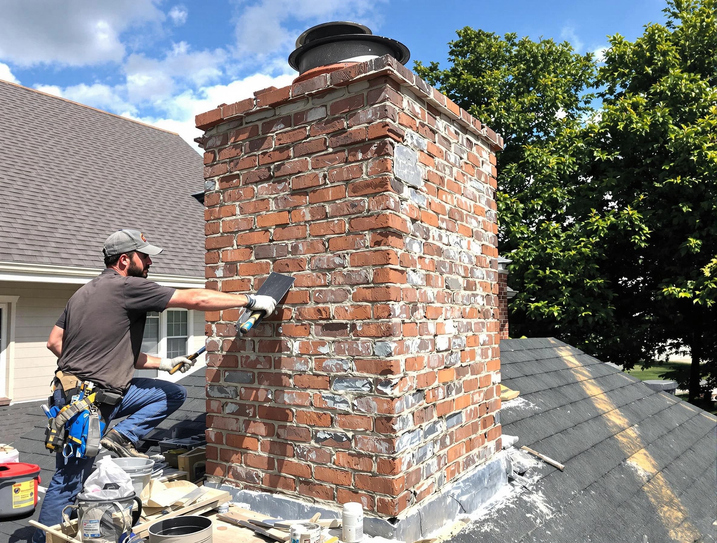 Completed chimney rebuild by Fair Oaks Chimney Sweep in Fair Oaks, GA