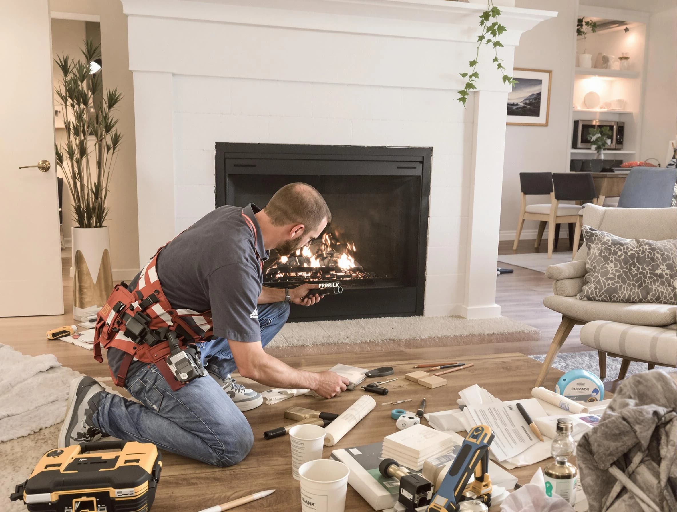 Fair Oaks Chimney Sweep performing fireplace repair in Fair Oaks, GA