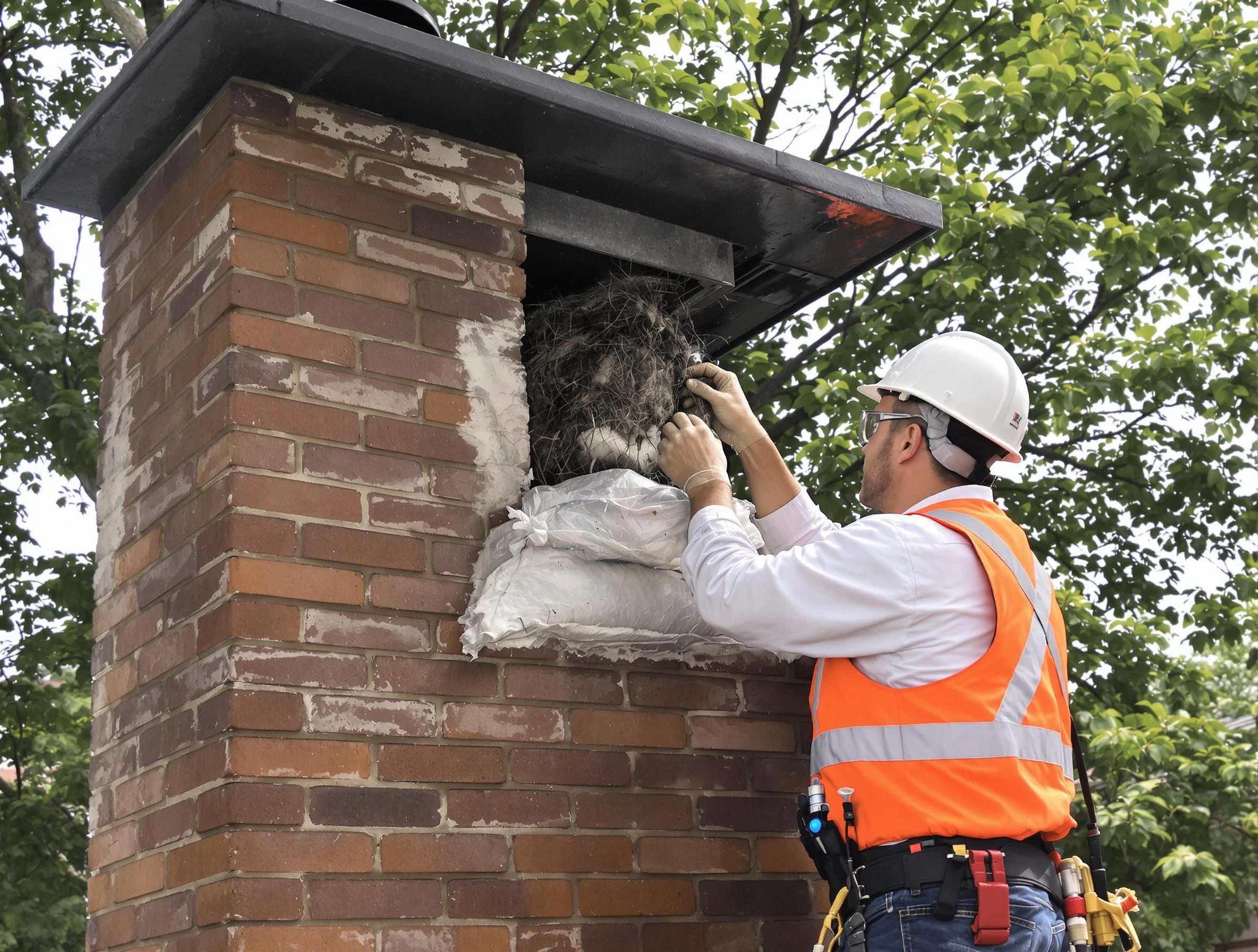 Humane removal of debris and animals by Fair Oaks Chimney Sweep in Fair Oaks, GA