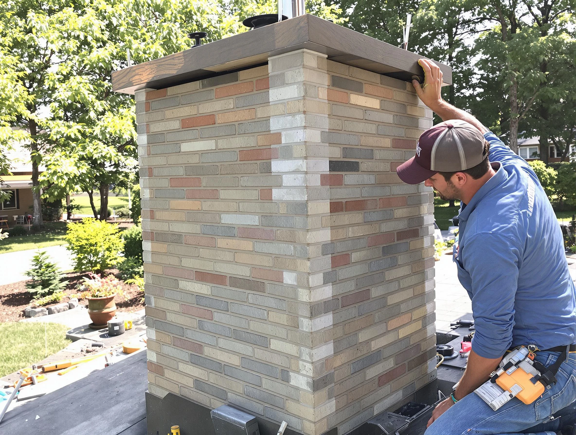 Fair Oaks Chimney Sweep completing a modern chimney remodel in Fair Oaks, GA