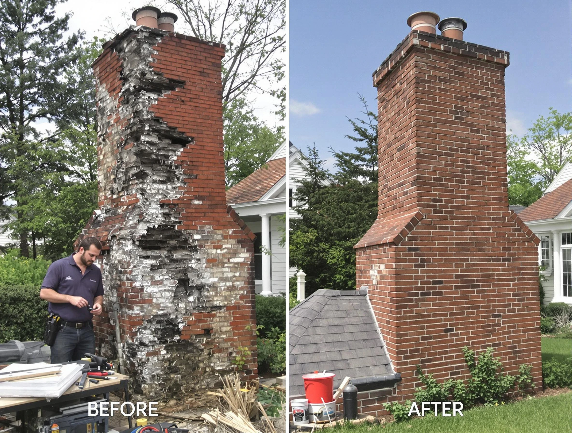 Fair Oaks Chimney Sweep performing a full chimney restoration in Fair Oaks, GA