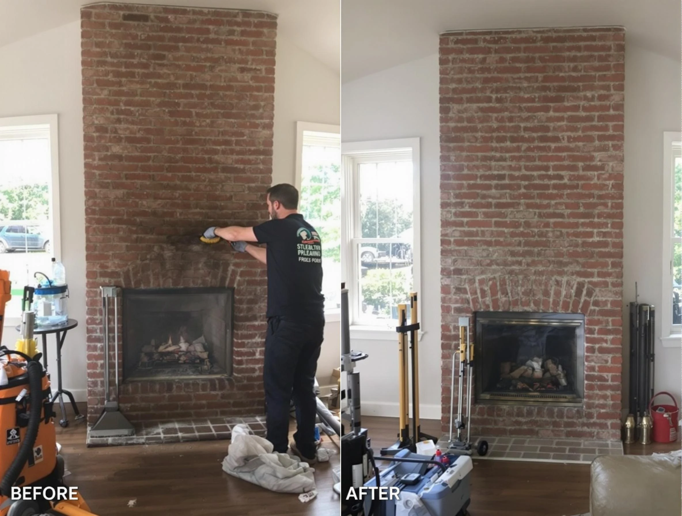Finished chimney sweeping service by Fair Oaks Chimney Sweep in Fair Oaks, GA