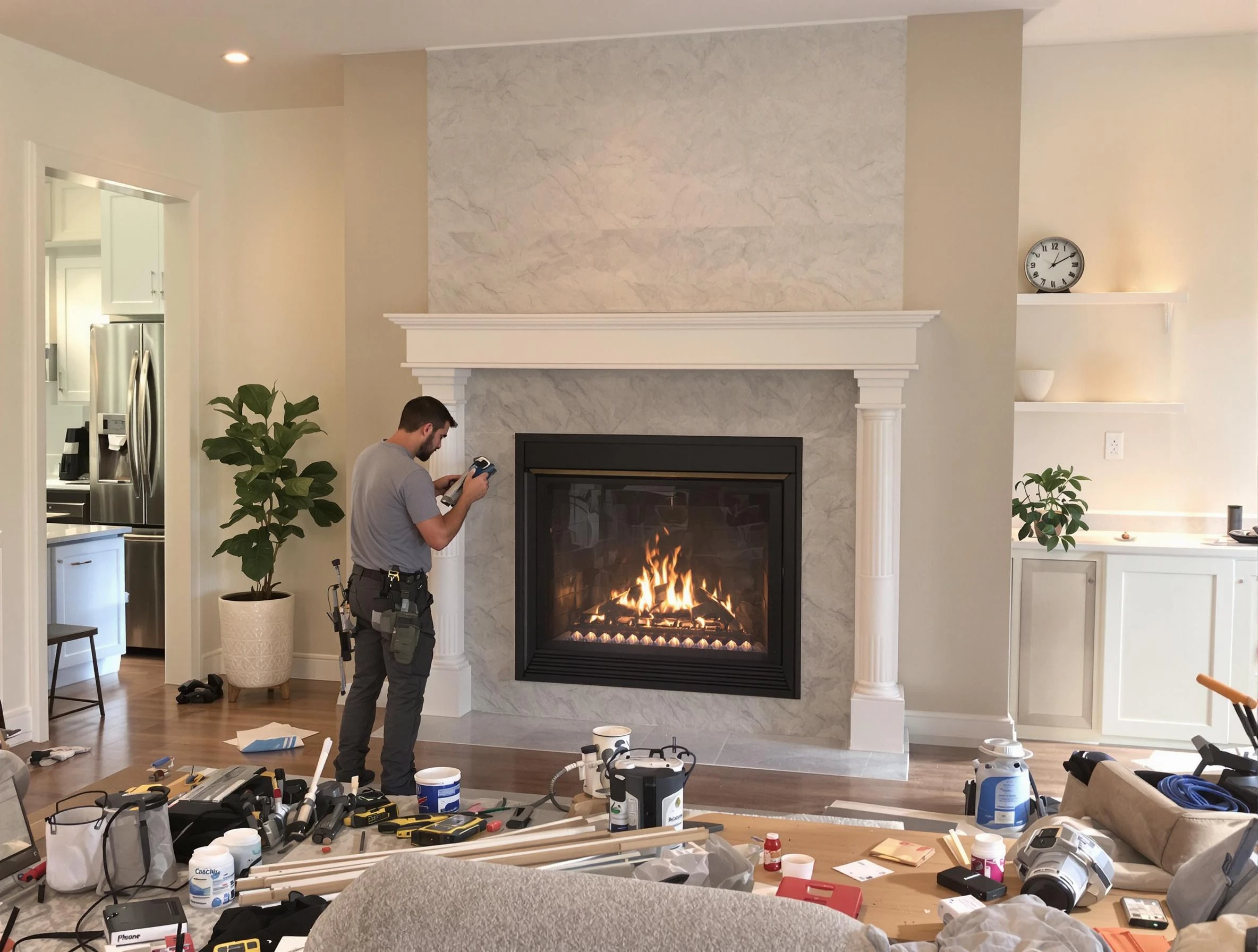 Newly installed fireplace by Fair Oaks Chimney Sweep in Fair Oaks, GA