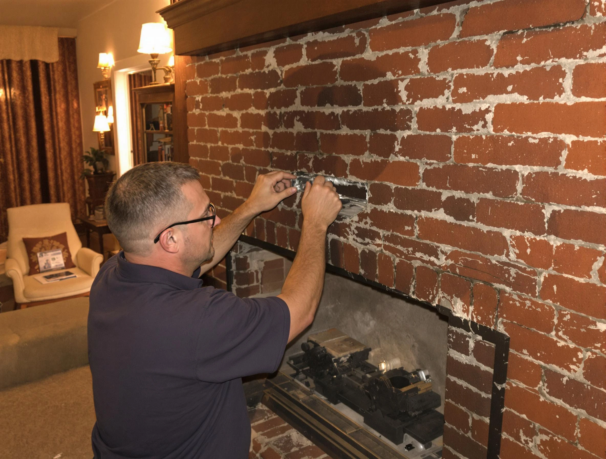 Fair Oaks Chimney Sweep expert fixing a fireplace in Fair Oaks, GA